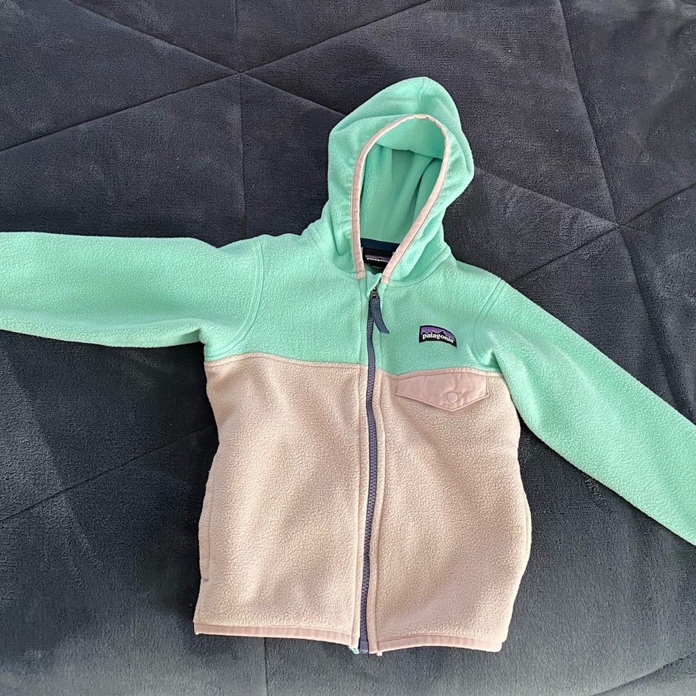 Patagonia hooded fleece. Size 2T.